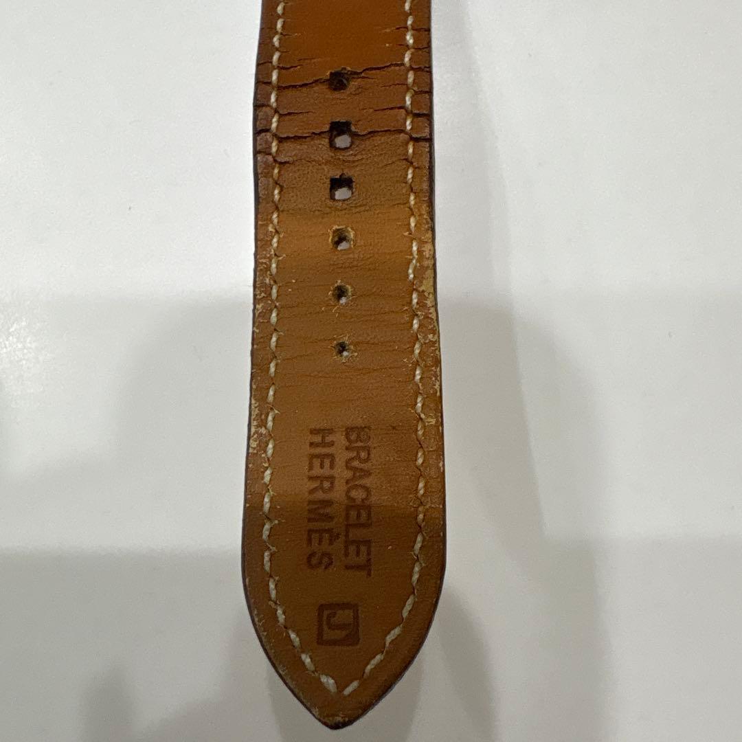 HERMES アナログ時計 シルバー/ブラウン