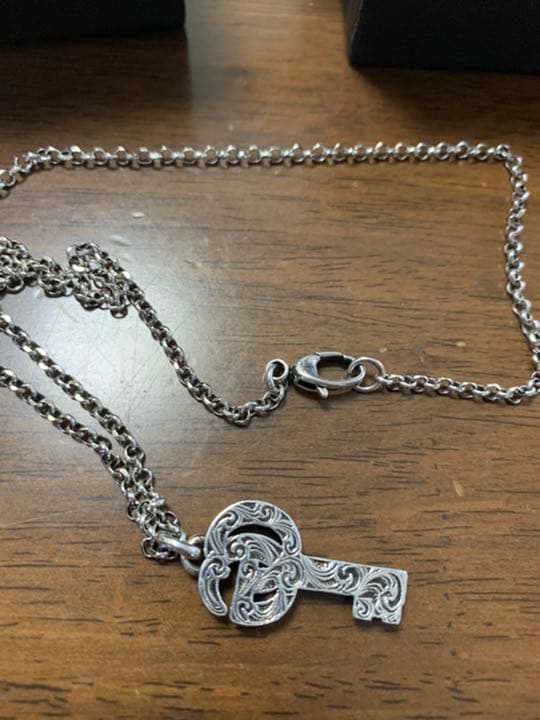 GUCCI/グッチ SV925 ダブルG キー ペンダント/ネックレス