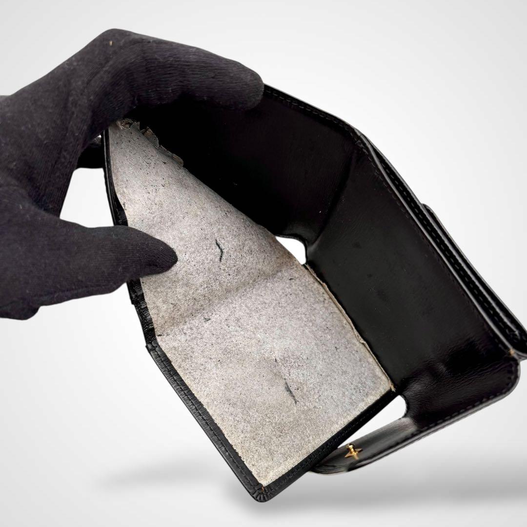 ルイヴィトン エピ ポルトモネビエカルトクレディ 三つ折り財布 Wホック 黒 革