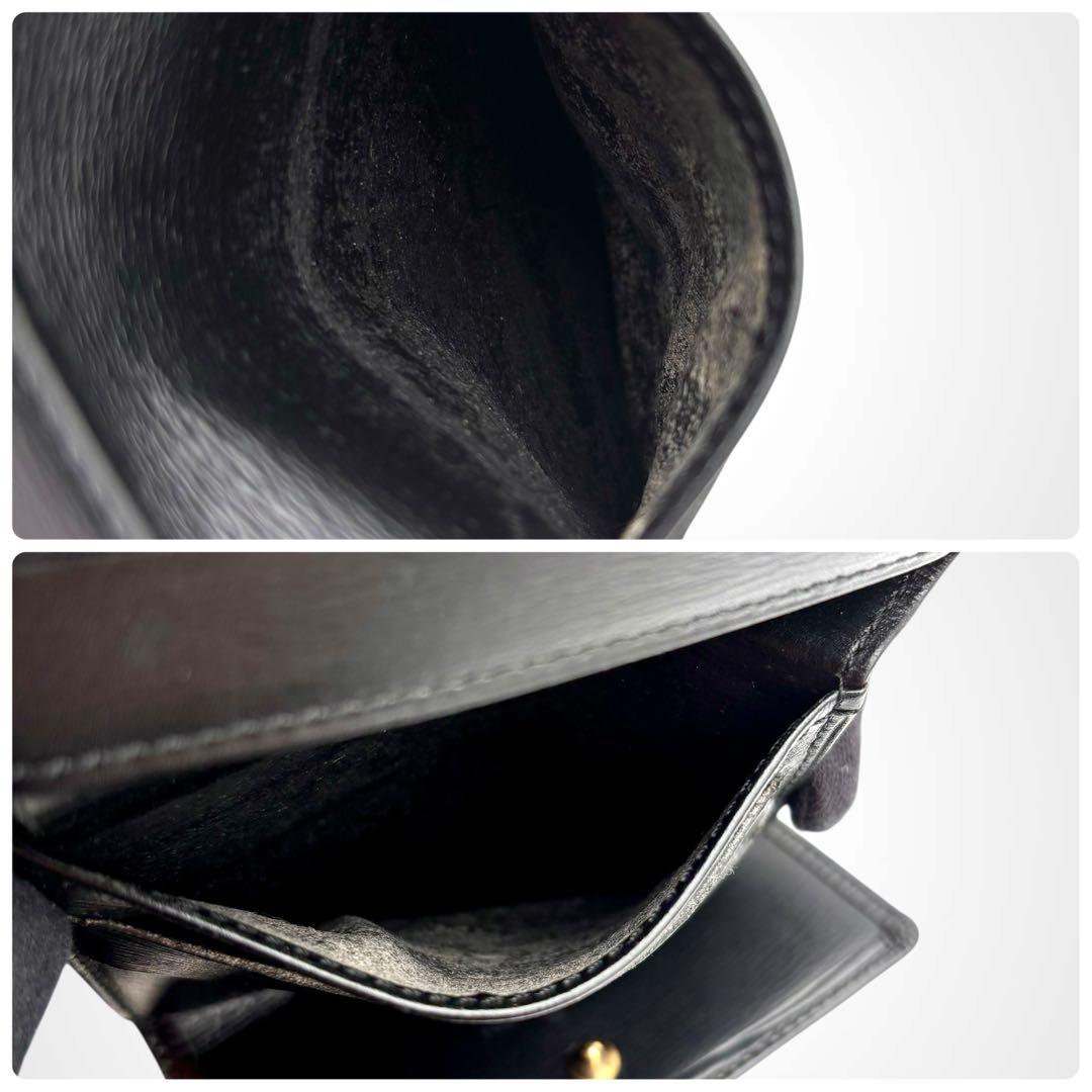 ルイヴィトン エピ ポルトモネビエカルトクレディ 三つ折り財布 Wホック 黒 革