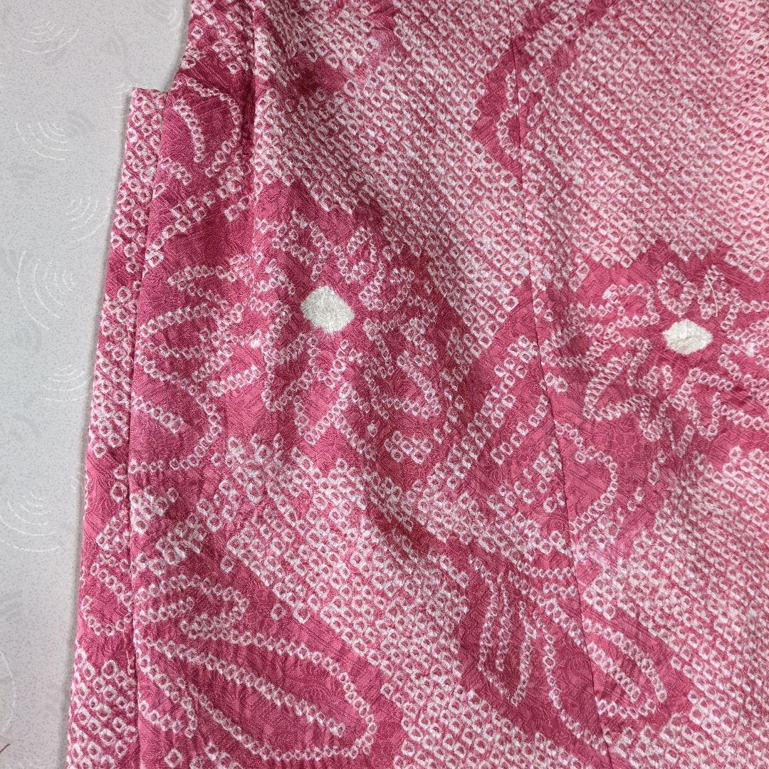 七五三３歳正絹総絞り手縫いの被布(巾着付き）