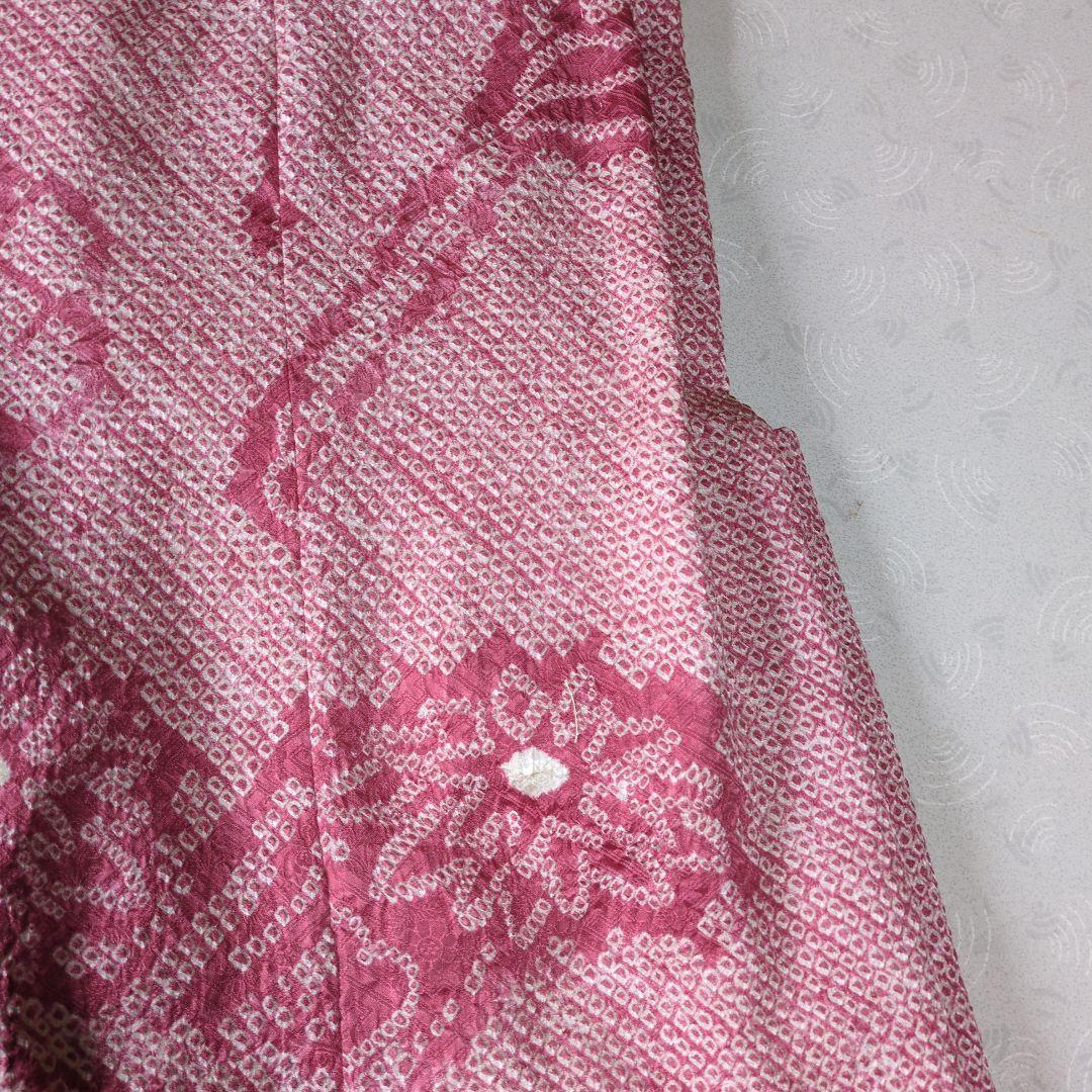 七五三３歳正絹総絞り手縫いの被布(巾着付き）