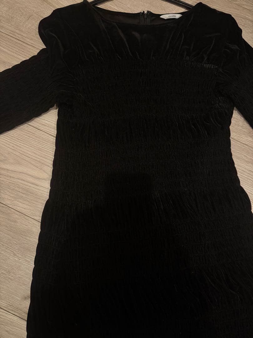 【ペチコート付】CLANE SHIRRING LONG ONEPIECE