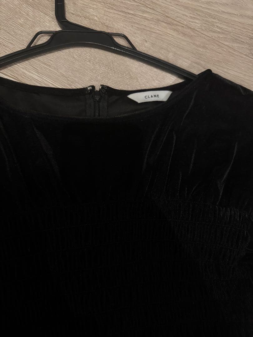 【ペチコート付】CLANE SHIRRING LONG ONEPIECE