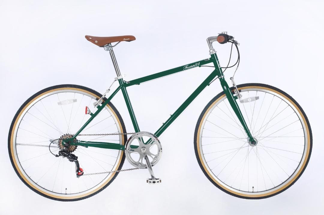 新品/送料無料　クロスバイク シマノ製6段変速 26インチ　ダークグリーン