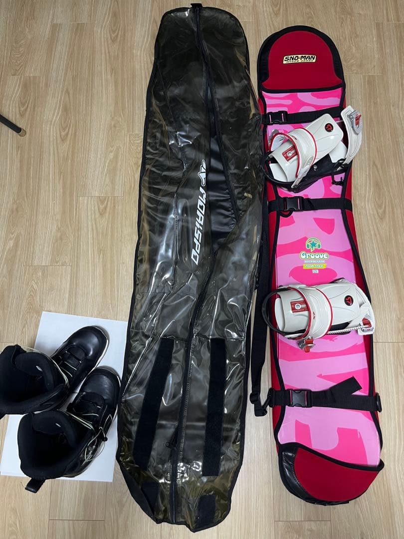 4点セット スノーボード Groove 148 レディース　スノボ