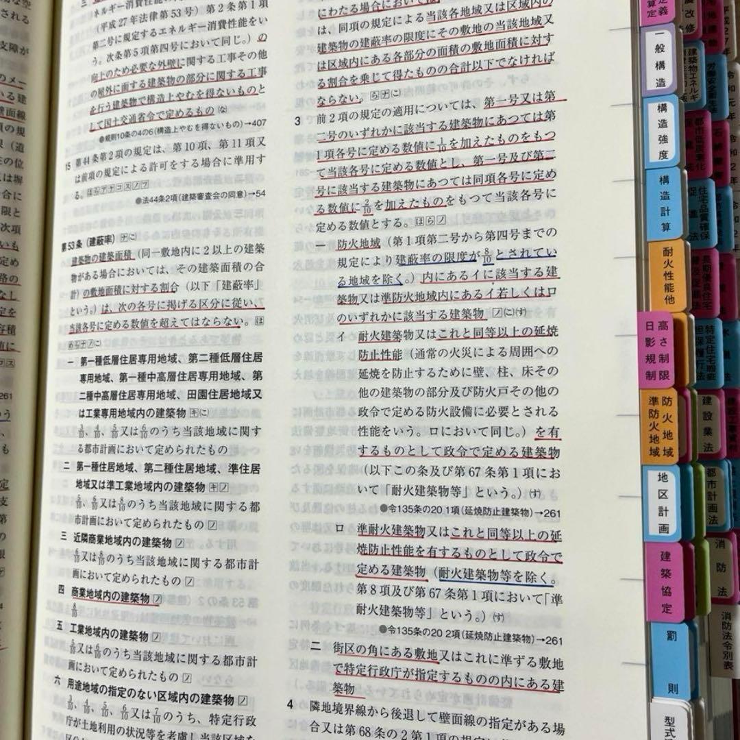 【blueri】一級建築士2026年版法令集 （線引き・index貼付済）