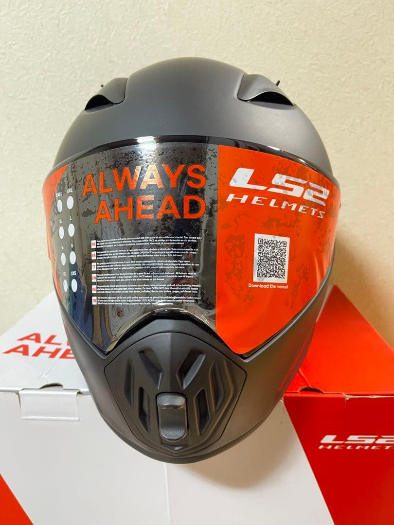 LS2 ストリートファイターフールフェイスヘルメット ブラック(サイズ:L)