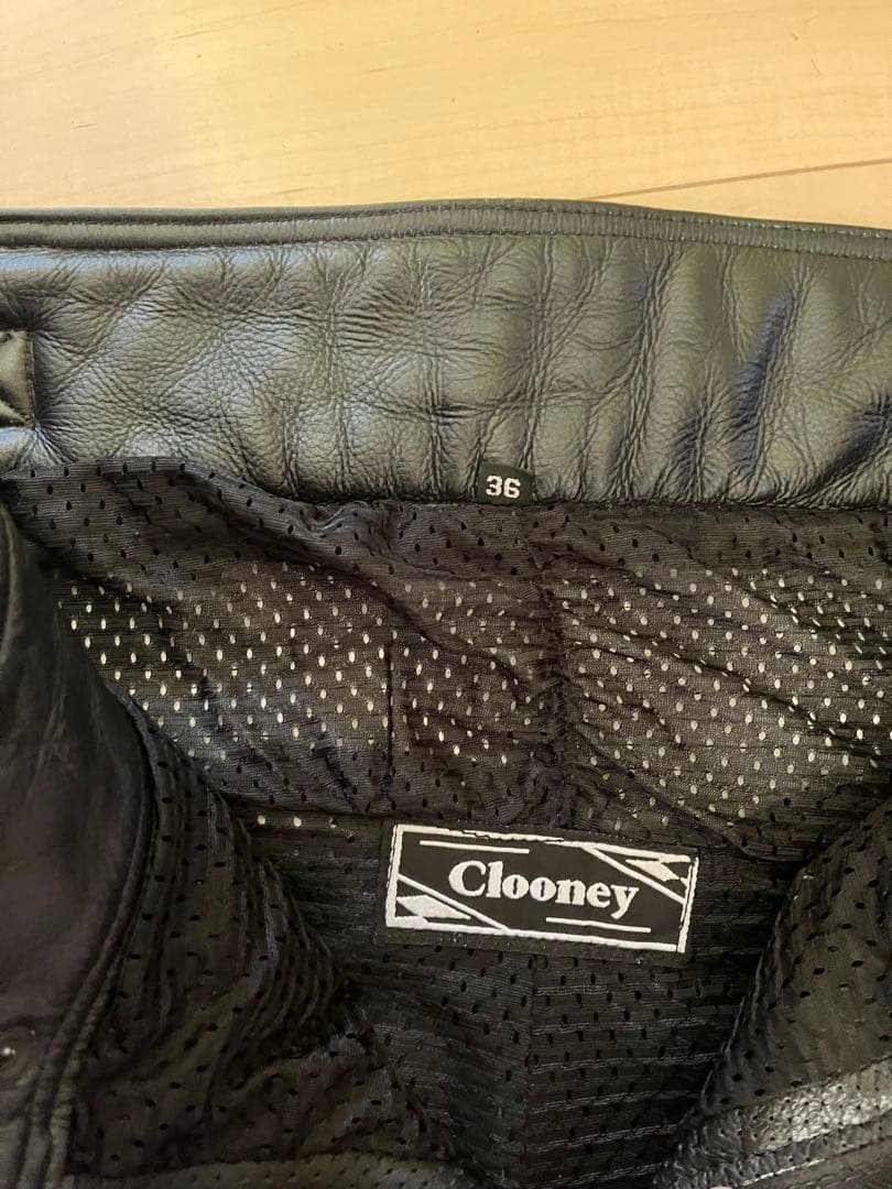 Clooney クルーニーレザージャケットxLとレザーパンツセット 36