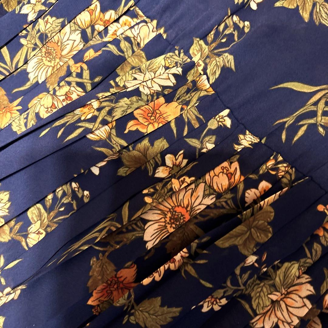 ☆Diagramdアイアグラム☆ボウタイ 花柄プリーツワンピース