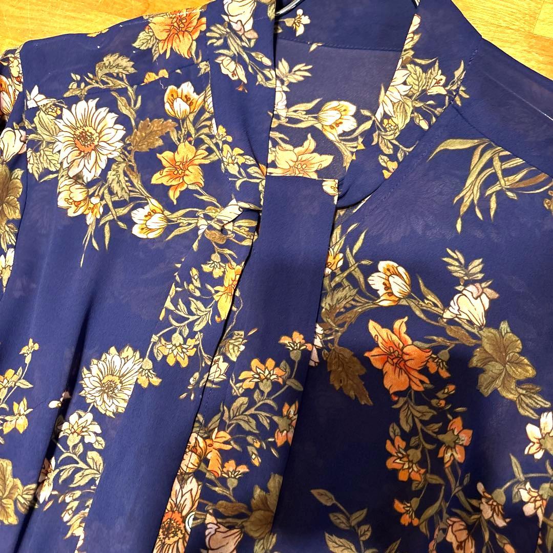 ☆Diagramdアイアグラム☆ボウタイ 花柄プリーツワンピース