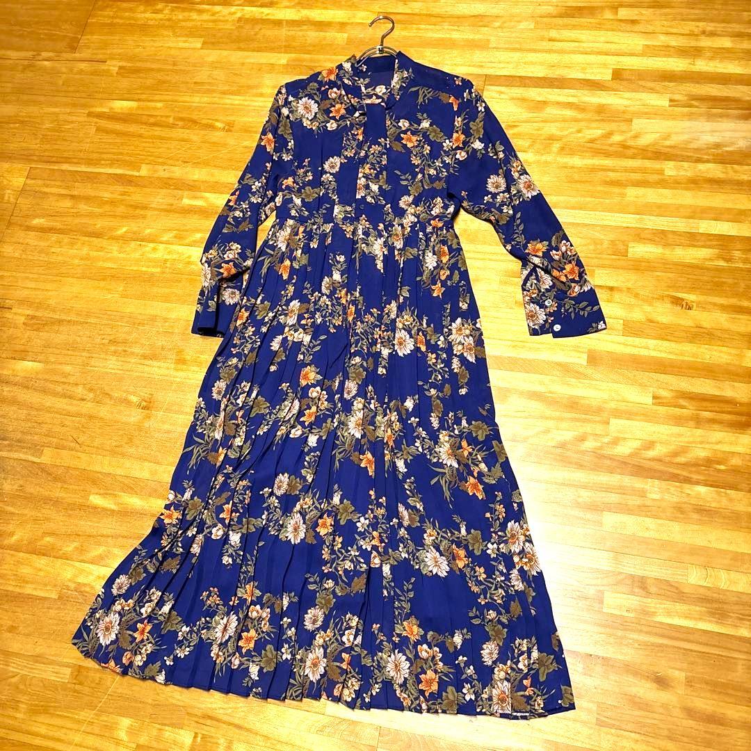 ☆Diagramdアイアグラム☆ボウタイ 花柄プリーツワンピース