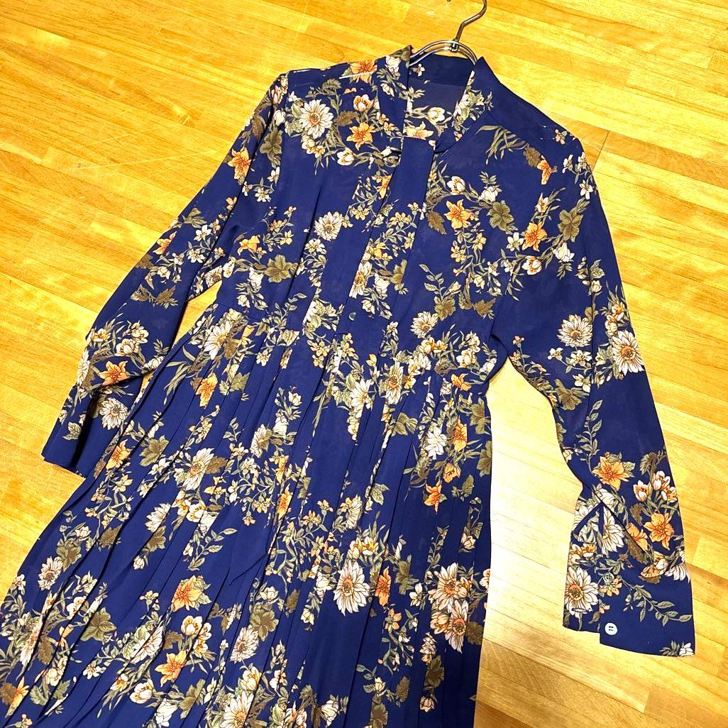 ☆Diagramdアイアグラム☆ボウタイ 花柄プリーツワンピース