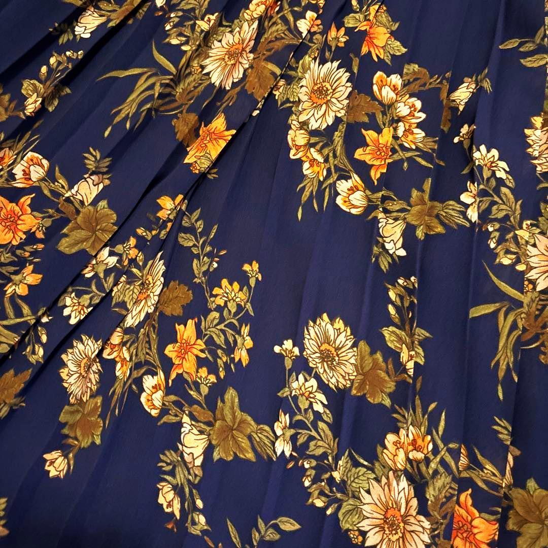 ☆Diagramdアイアグラム☆ボウタイ 花柄プリーツワンピース