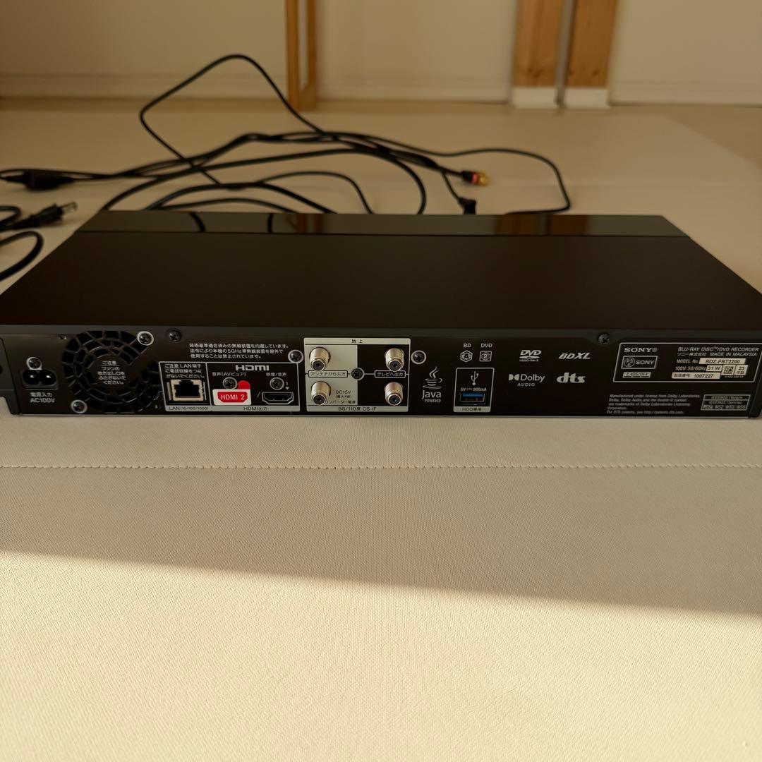SONY ブルーレイレコーダー BDZ-FBT2200 2TB