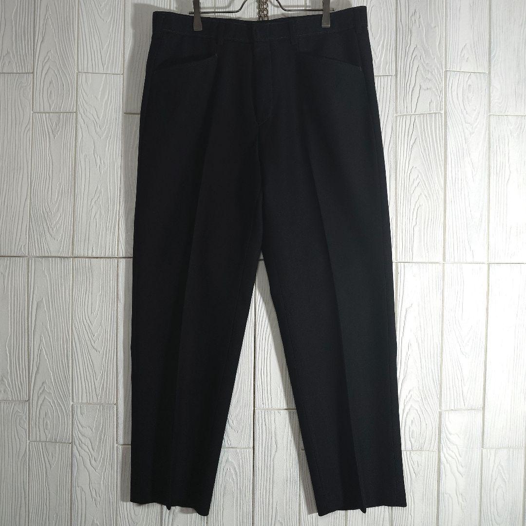 人気 リーバイス アクションスラックス W36 ブラック センタープレス 古着