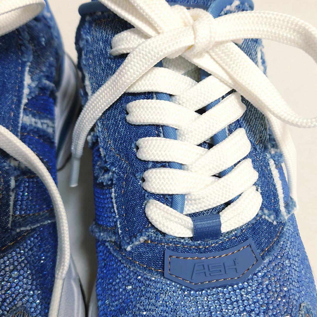 未使用品 ASH アッシュ ラインストーン デニムスニーカー37(23.5cm