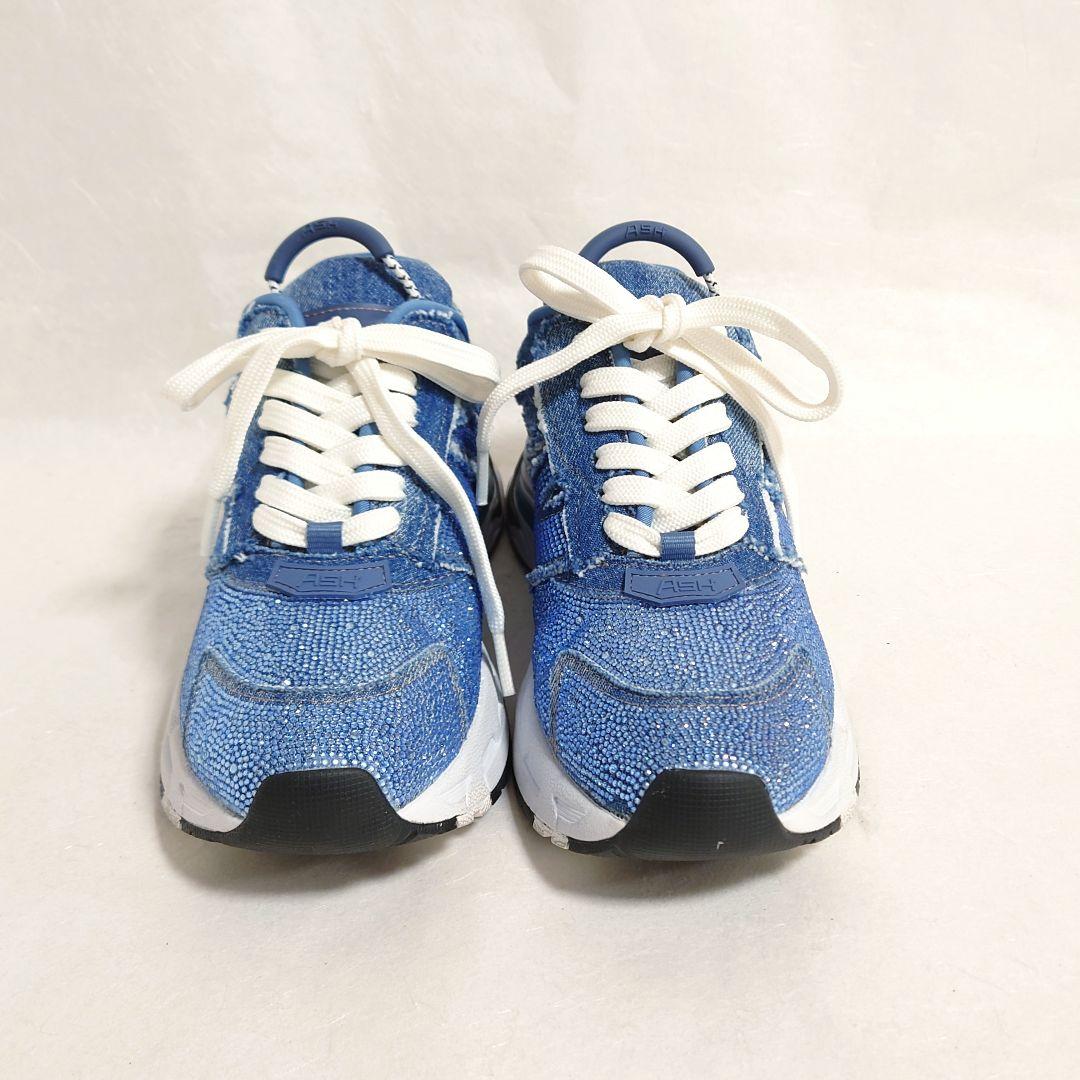 未使用品 ASH アッシュ ラインストーン デニムスニーカー37(23.5cm