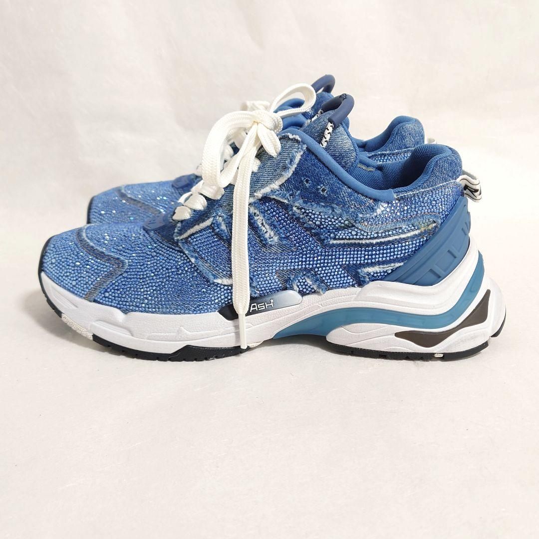未使用品 ASH アッシュ ラインストーン デニムスニーカー37(23.5cm