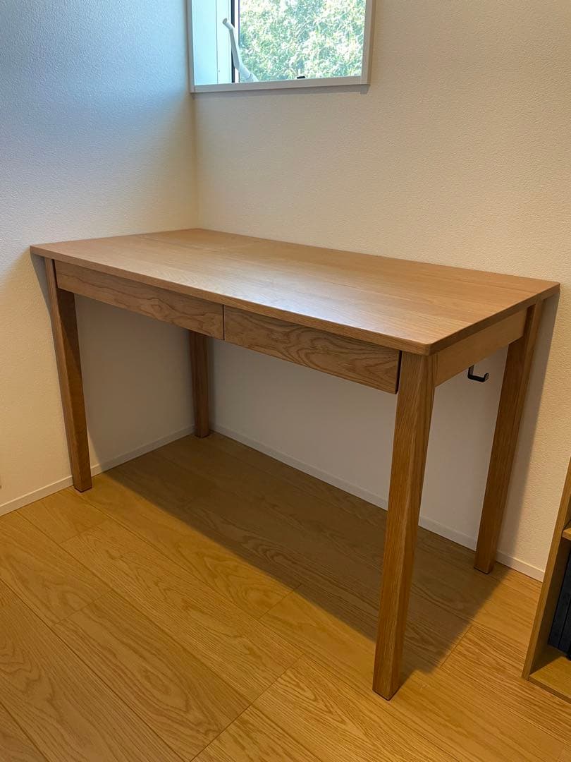 無印良品 MUJI 木製デスク オーク材 引き出し付き