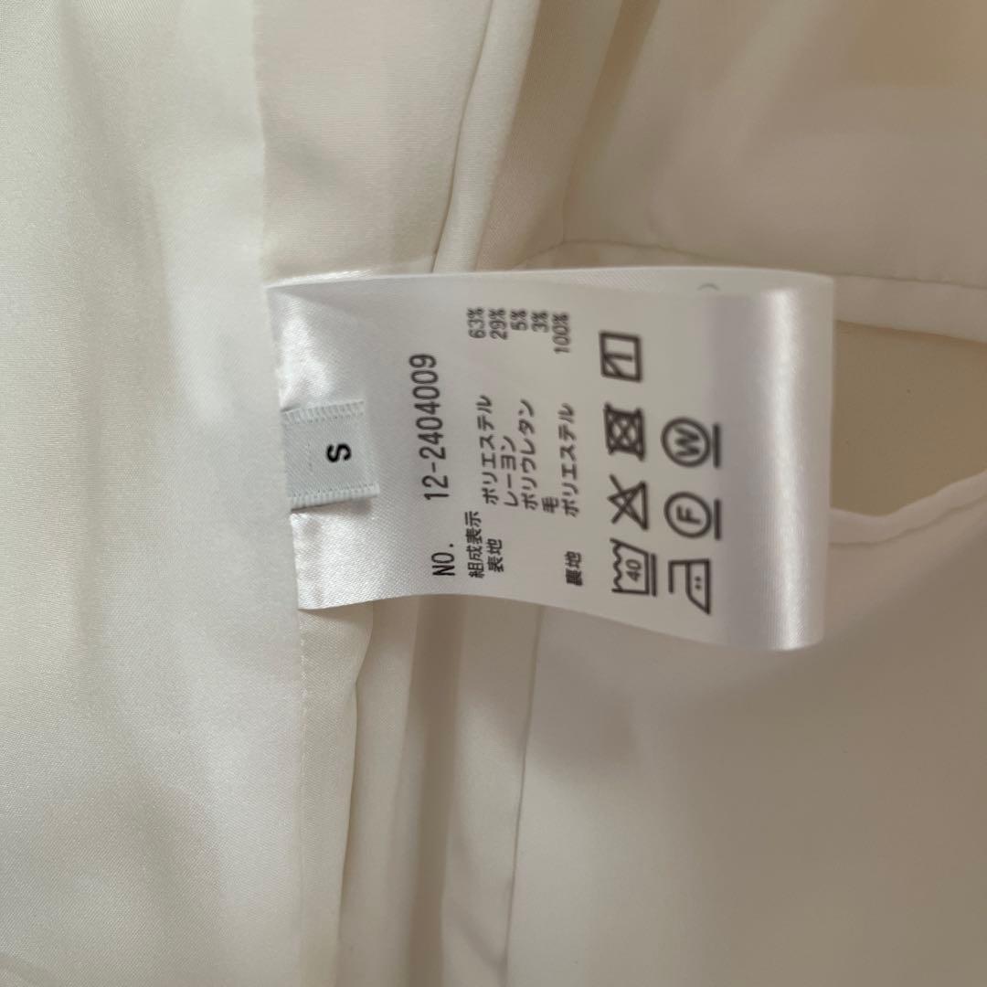 PLST ウォームリザーブ　ノーカラージャケット ホワイト　S