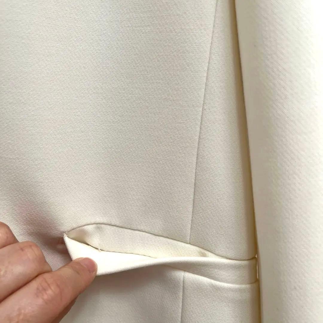 PLST ウォームリザーブ　ノーカラージャケット ホワイト　S