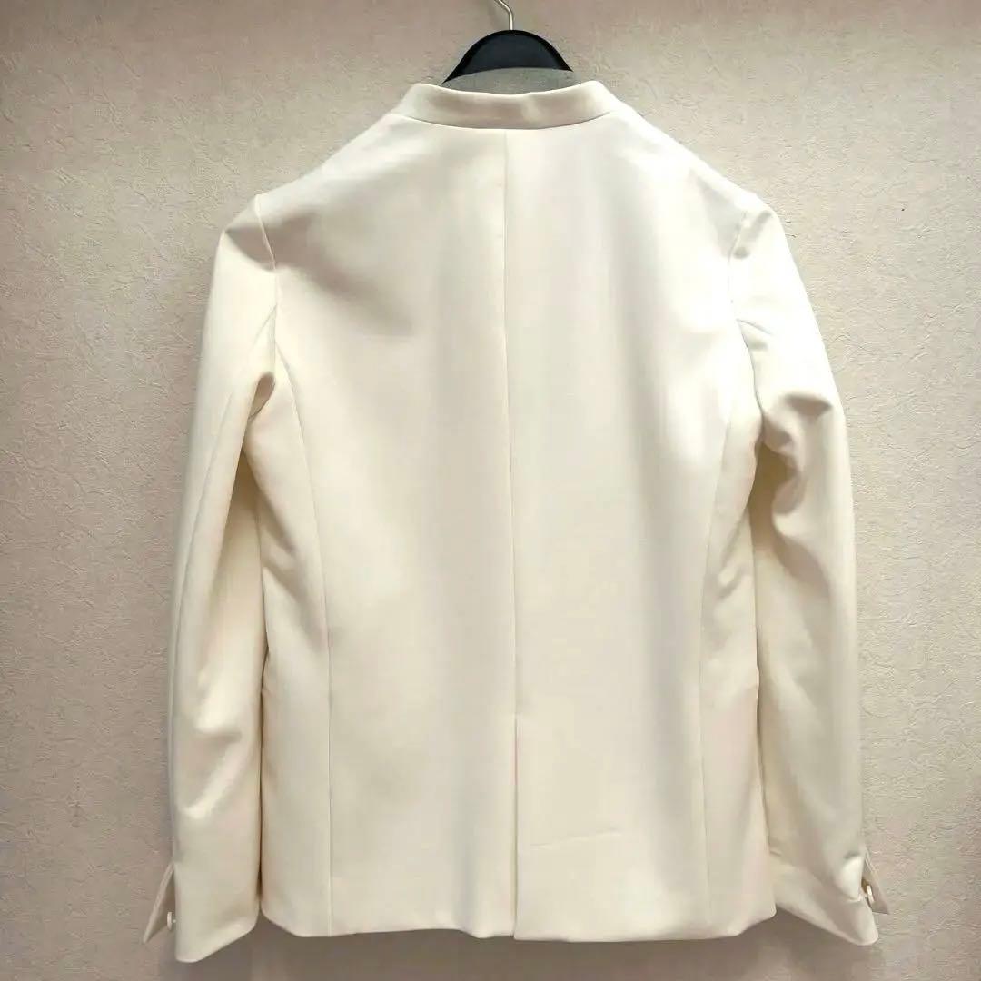 PLST ウォームリザーブ　ノーカラージャケット ホワイト　S