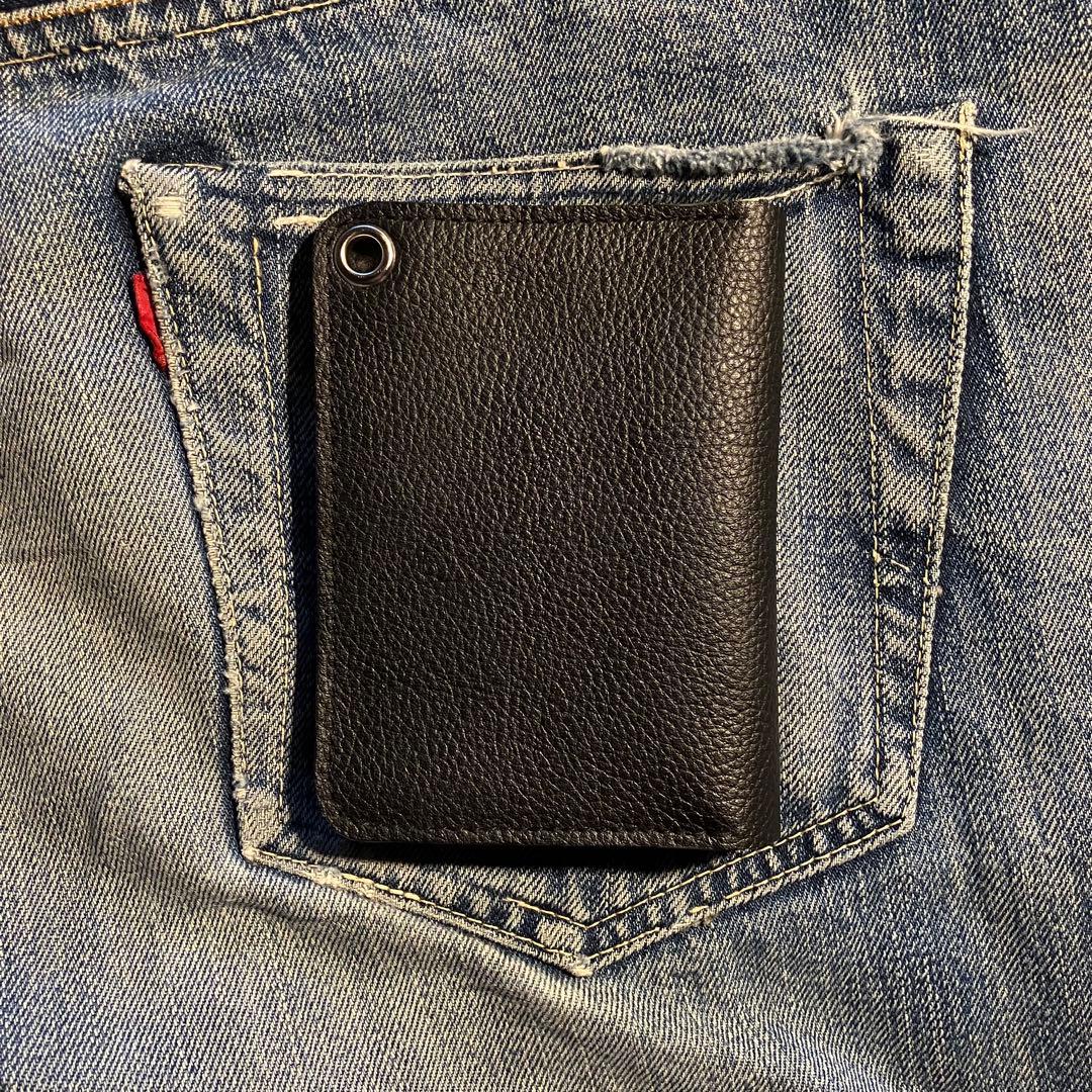 お札が折れない！ミドルトラッカーウォレット 3層 シルバー 姫路レザー