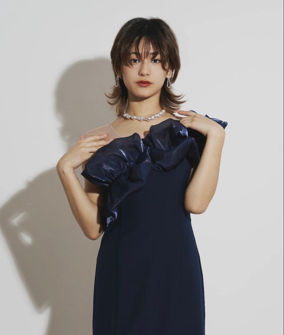 【My shawly】SHINY FRILL DRESS