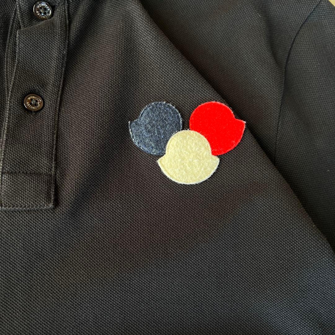 正規品保証☆ MONCLER モンクレール トリコロール ポロシャツ ブラック