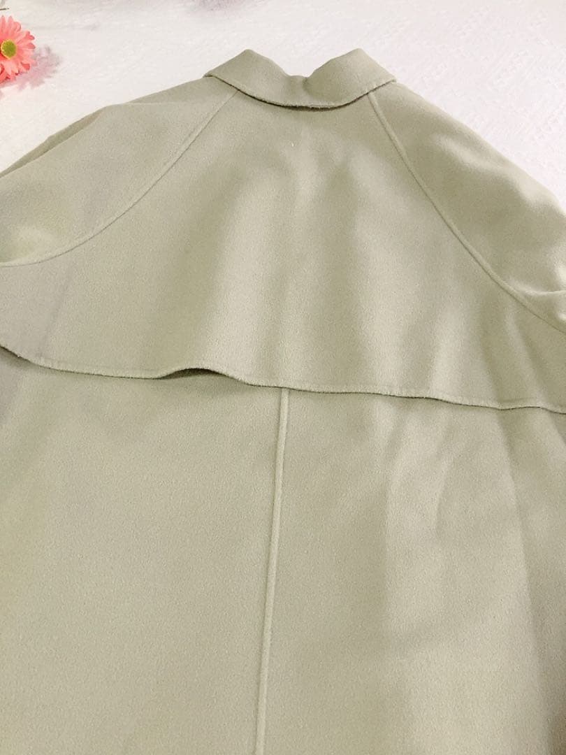 美品インディヴィ（INDIVI）ウールコートステンカラーチェスターコート大きめ