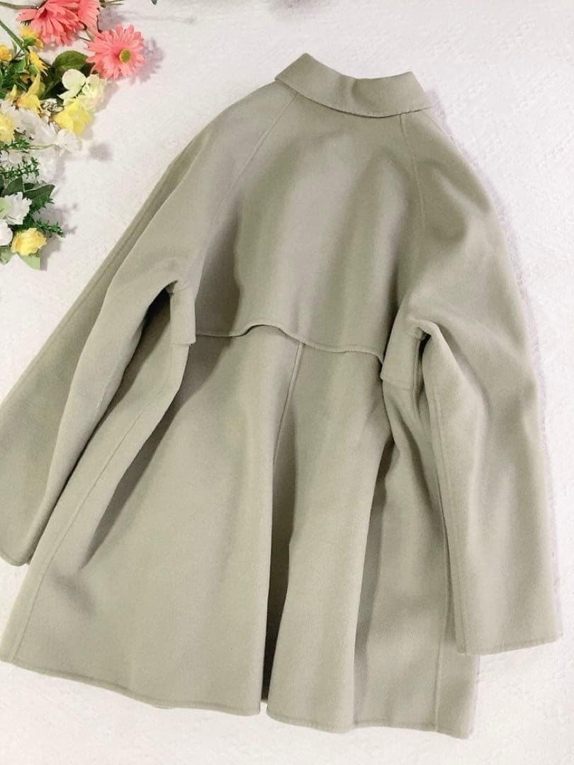 美品インディヴィ（INDIVI）ウールコートステンカラーチェスターコート大きめ