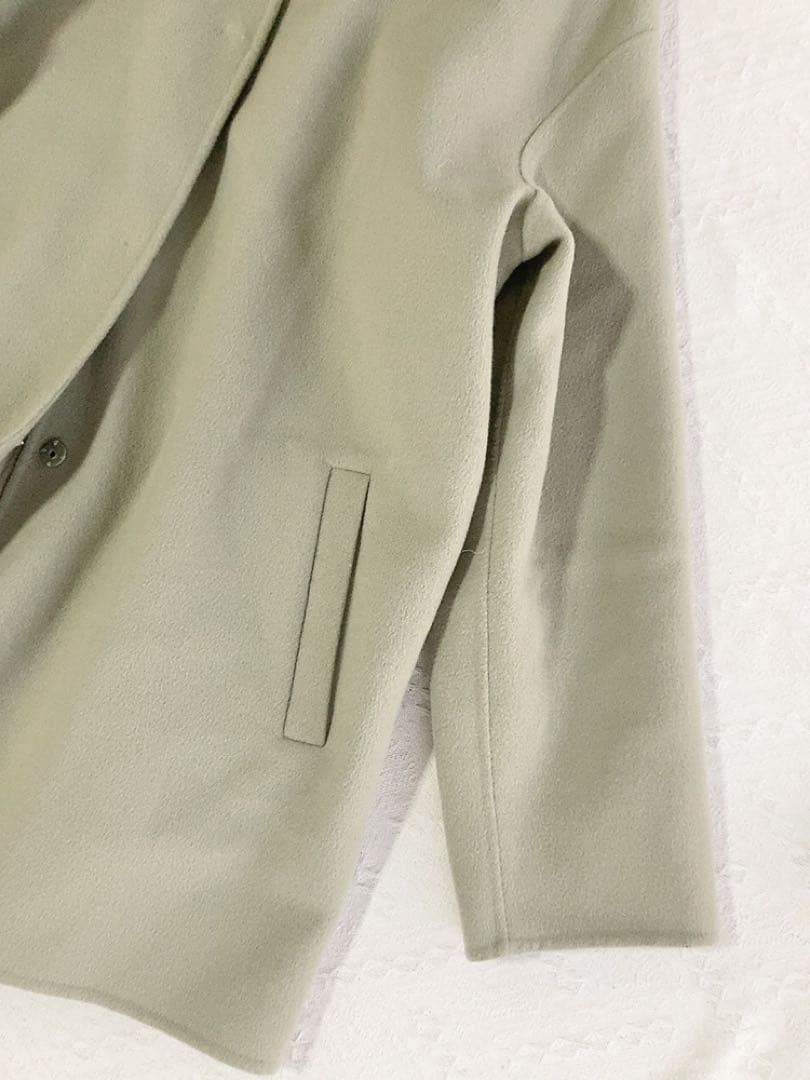 美品インディヴィ（INDIVI）ウールコートステンカラーチェスターコート大きめ