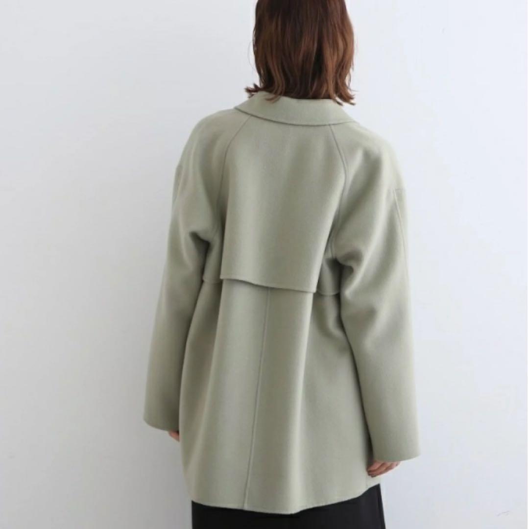 美品インディヴィ（INDIVI）ウールコートステンカラーチェスターコート大きめ