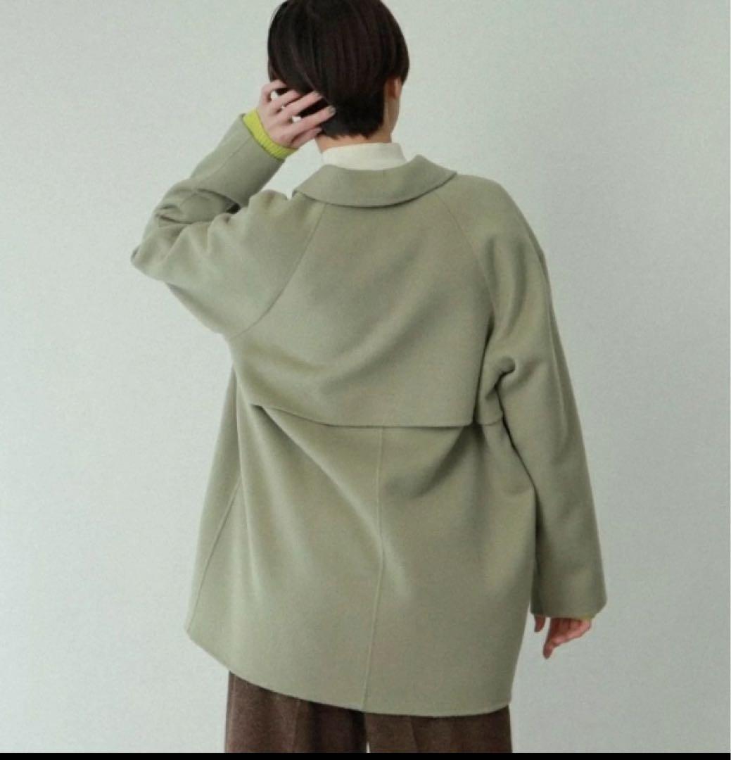美品インディヴィ（INDIVI）ウールコートステンカラーチェスターコート大きめ
