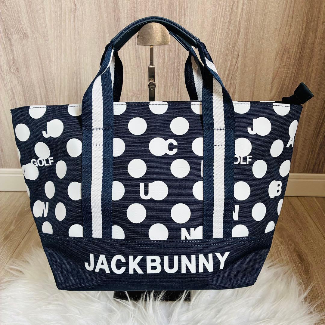 新品未使用　ジャックバニー　パーリーゲイツ　ロゴ総柄　カートバッグ　ドット柄