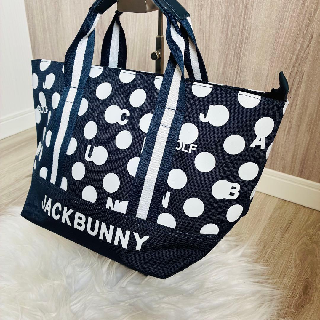 新品未使用　ジャックバニー　パーリーゲイツ　ロゴ総柄　カートバッグ　ドット柄