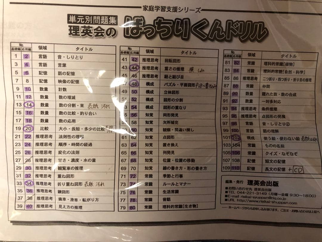 ばっちりくんドリル　応用編45冊　+CD 2枚　小学校受験