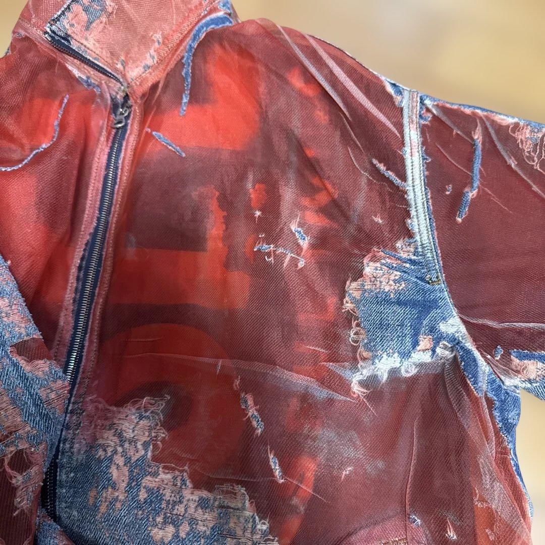 DIESELダメージ加工デニムジャケット メンズMサイズ