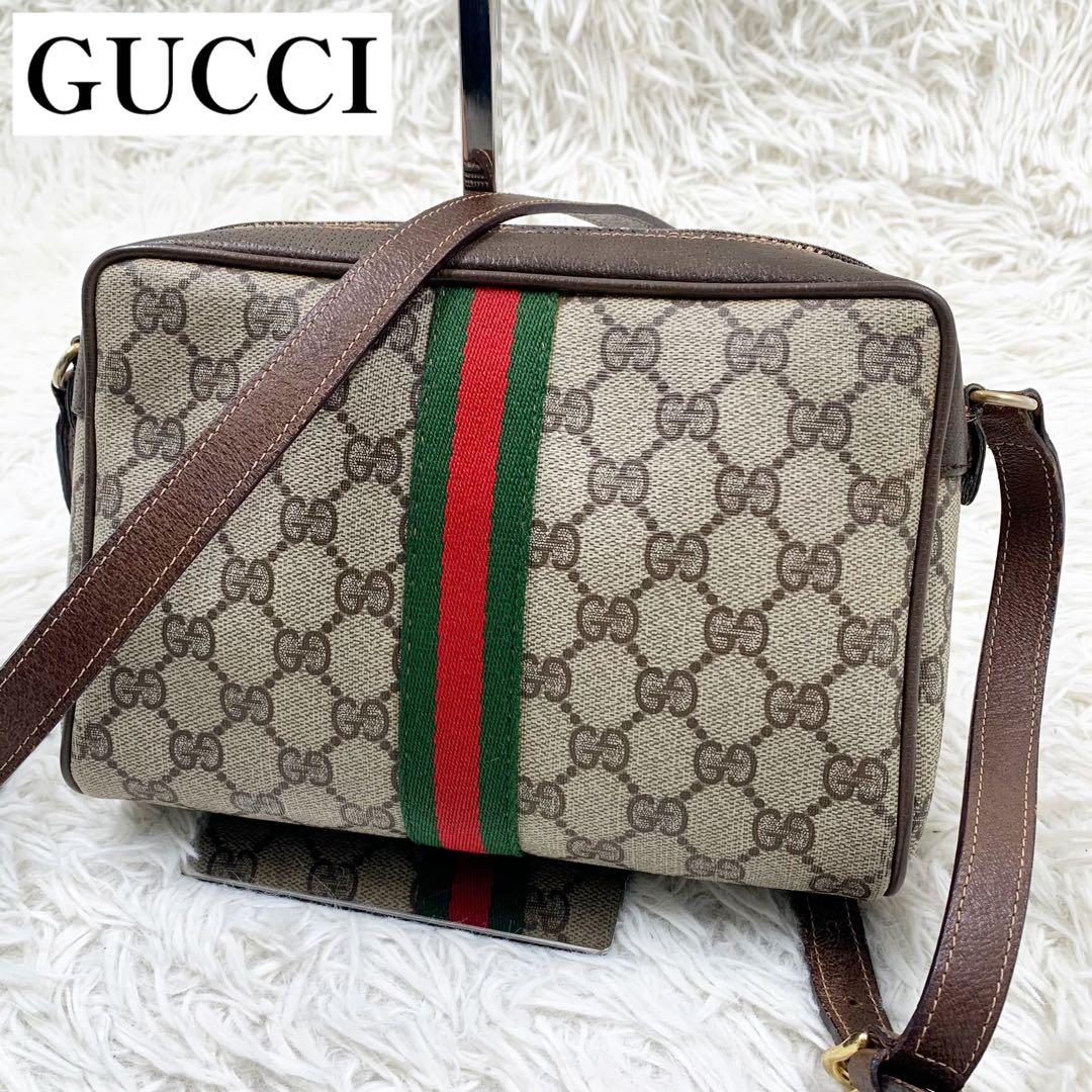 【✨美品✨】グッチ カメラバッグ シェリーライン GGスプリーム ブラウン