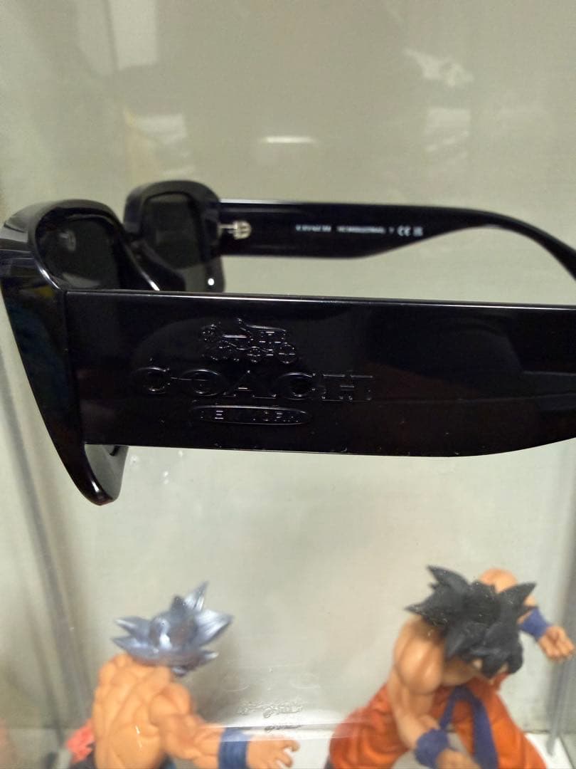 COACH ブラック ナロー レクタングル サングラス