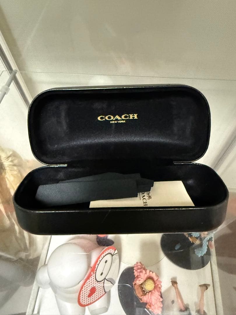 COACH ブラック ナロー レクタングル サングラス
