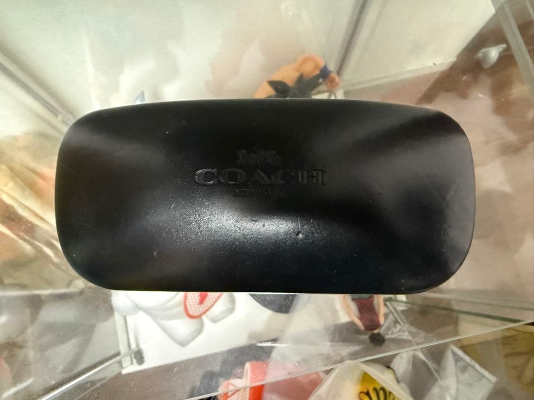 COACH ブラック ナロー レクタングル サングラス