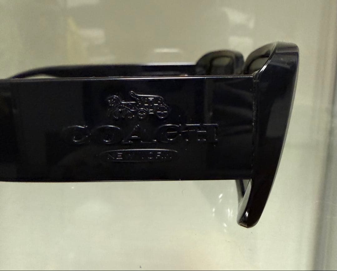 COACH ブラック ナロー レクタングル サングラス