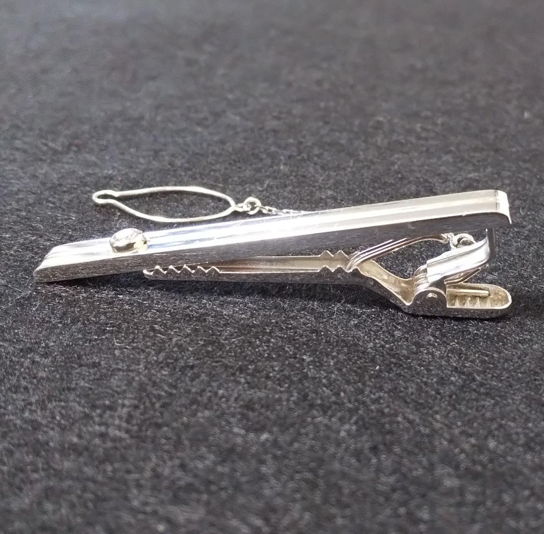 【未使用品】K14WG《4.41ｇ》◇0.10ctダイヤ入り◇ ネクタイピン
