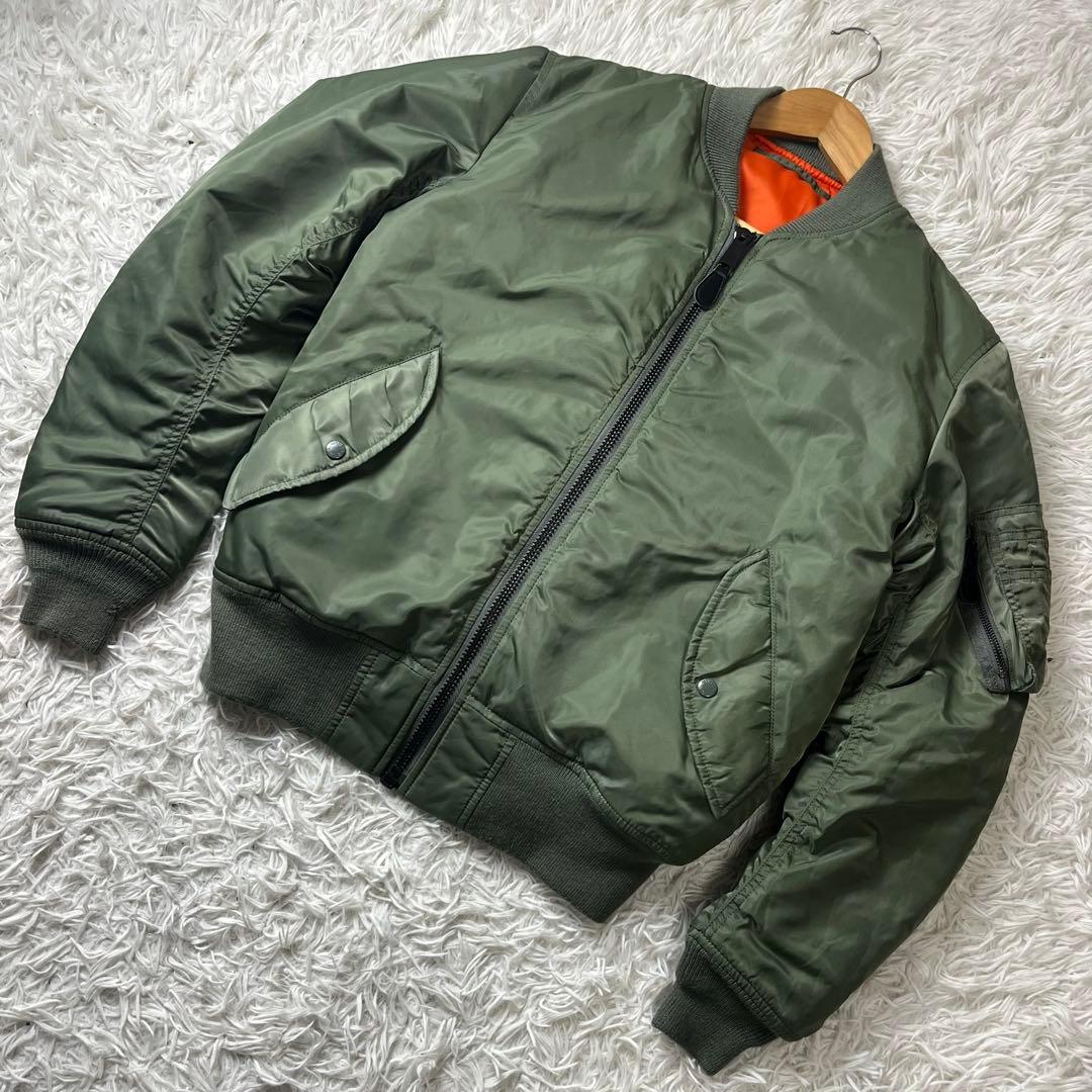 【美品】AVIREX アヴィレックス MA-1 USA バッグロゴ メンズ L