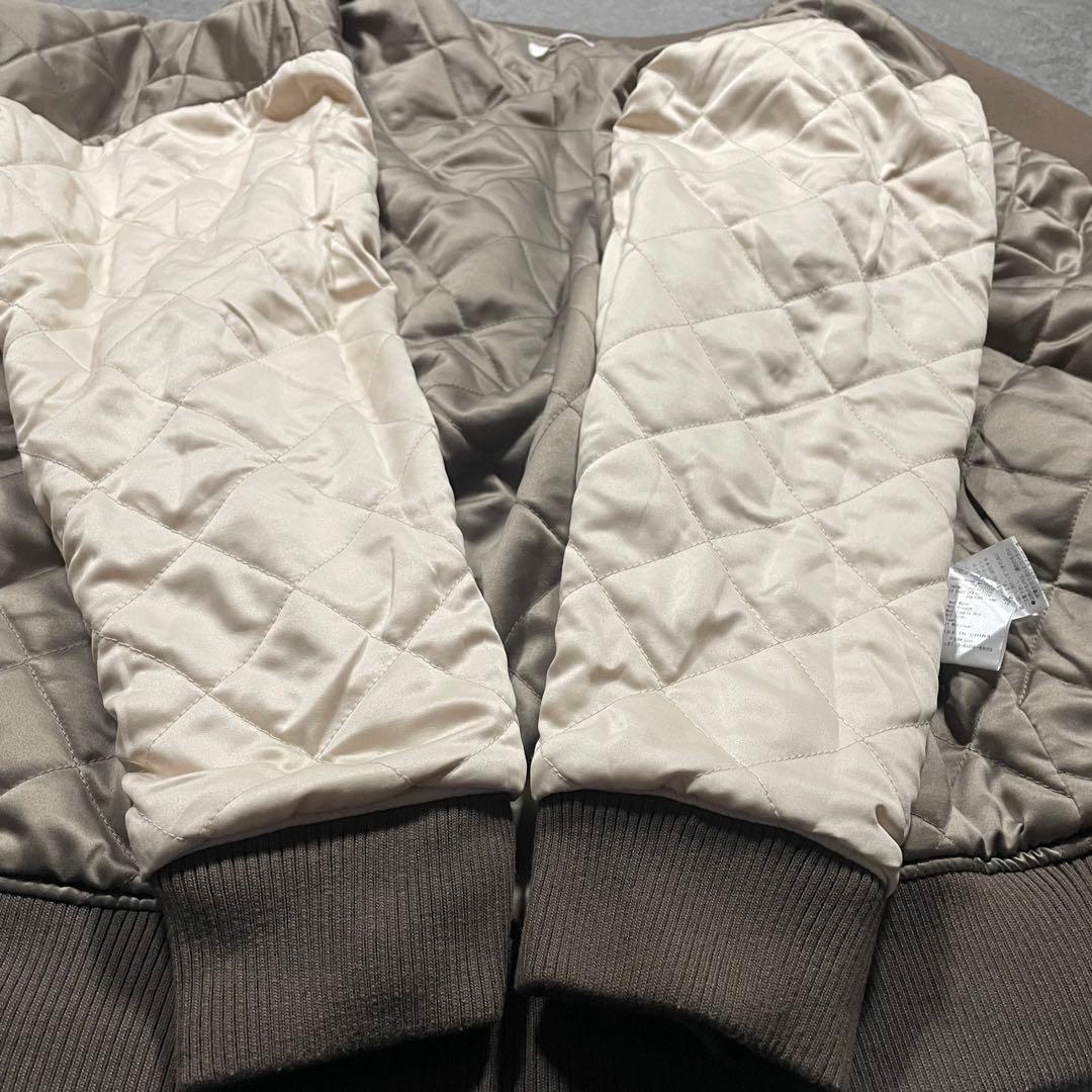 【F】ダーリッチ Darich スタジャン ブラウン×アイボリー 合皮袖 中綿入