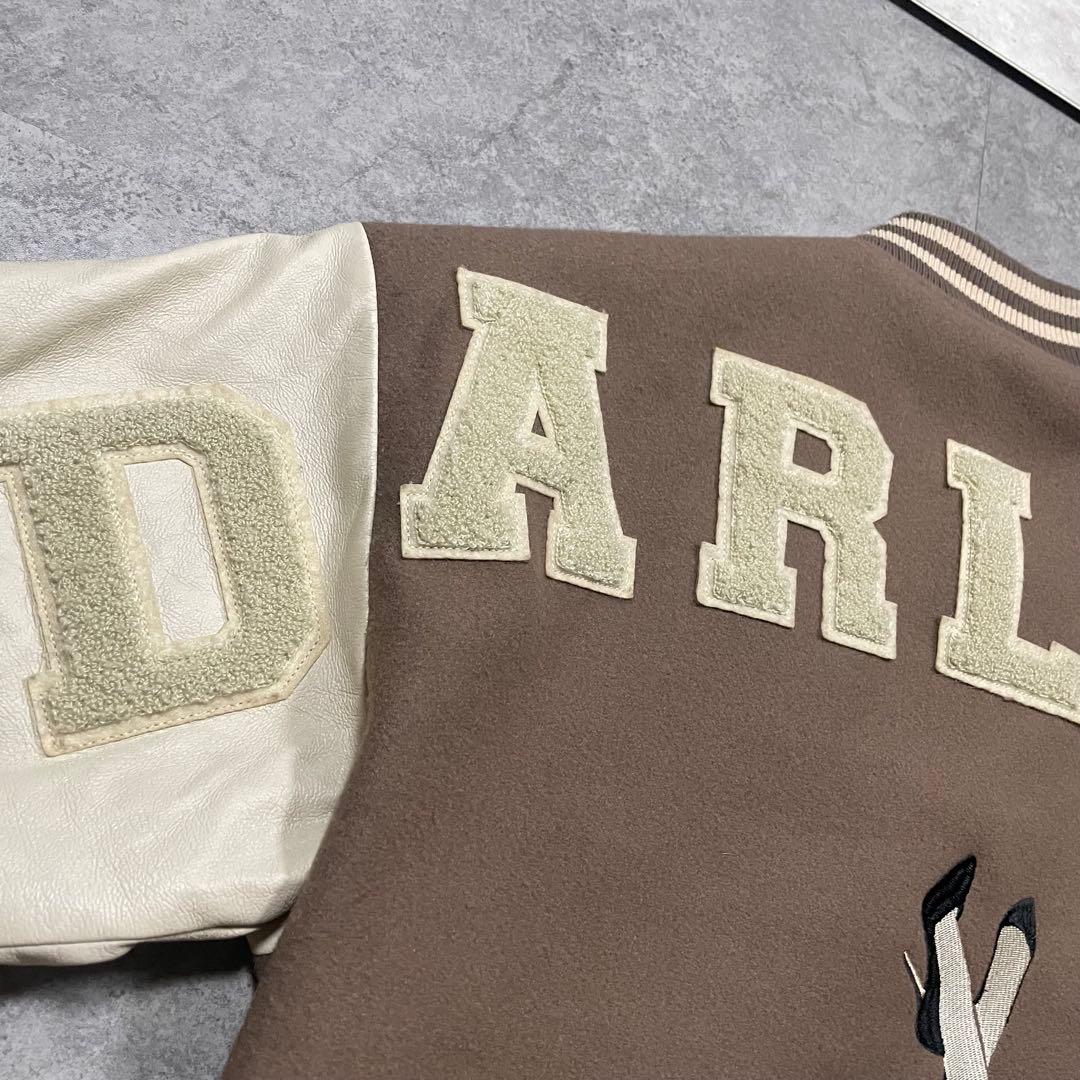 【F】ダーリッチ Darich スタジャン ブラウン×アイボリー 合皮袖 中綿入