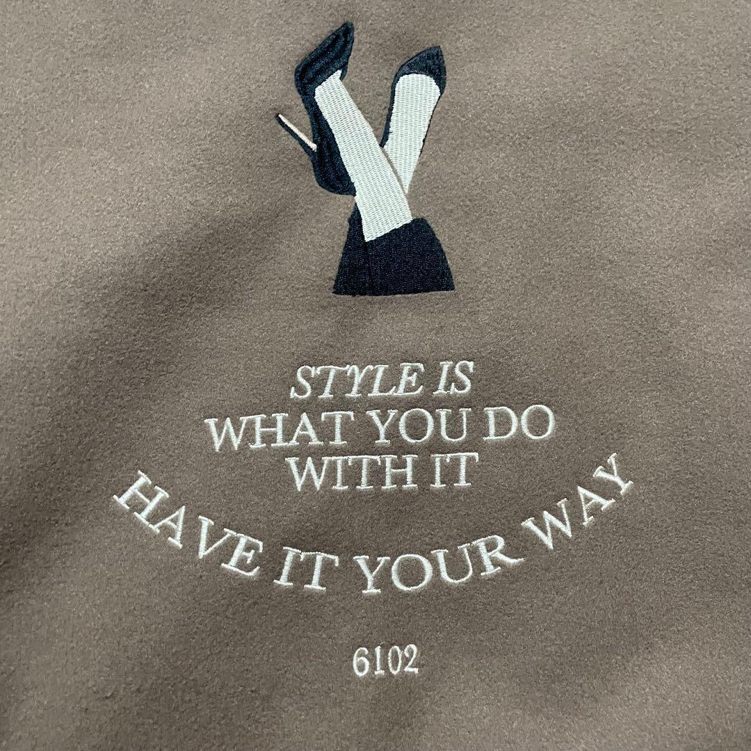 【F】ダーリッチ Darich スタジャン ブラウン×アイボリー 合皮袖 中綿入