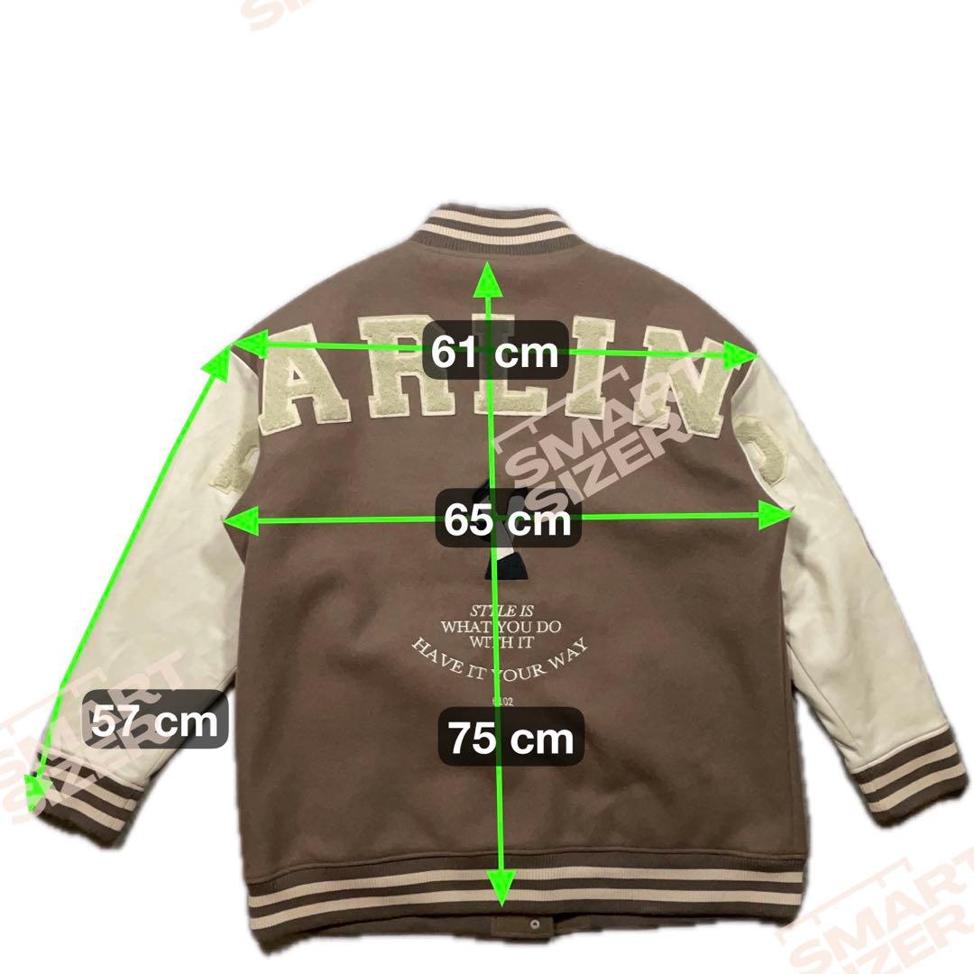 【F】ダーリッチ Darich スタジャン ブラウン×アイボリー 合皮袖 中綿入